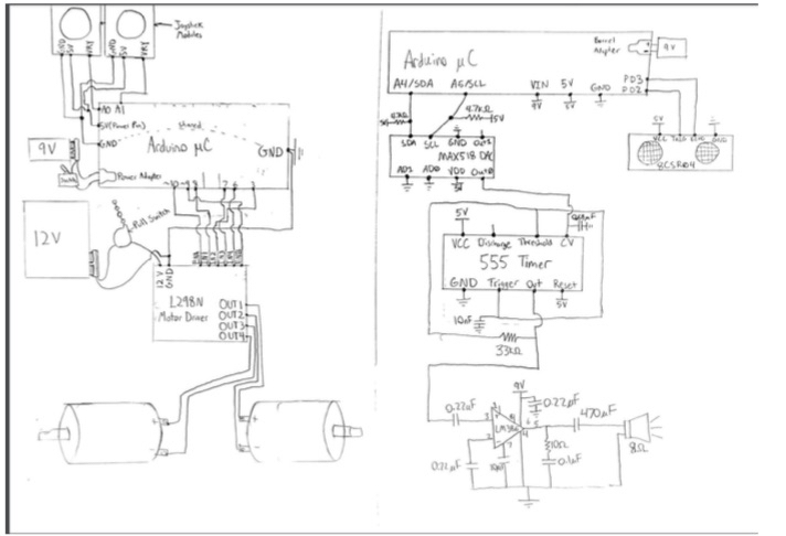 Maximelio Finch and Tiger Slowinski RC Sound Feedback Car Schematic